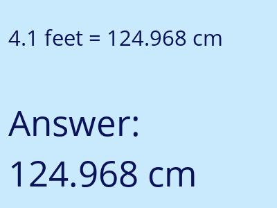 4.1 feet in cm image