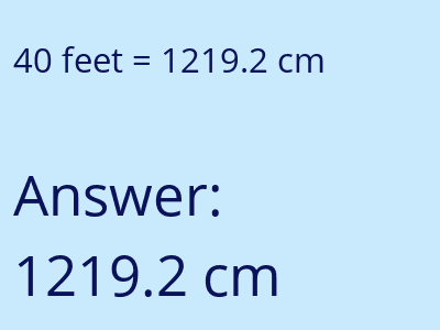 40 feet in cm image