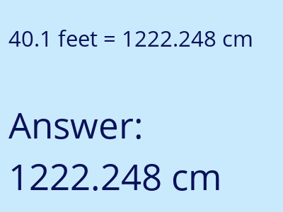 40.1 feet in cm image