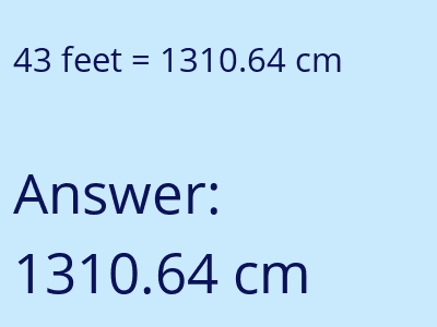 43 feet in cm image