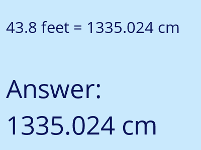 43.8 feet in cm image