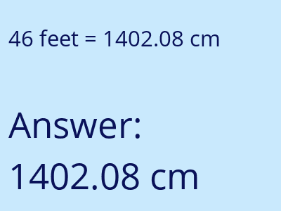 46 feet in cm image