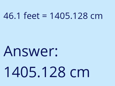 46.1 feet in cm image