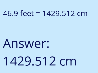 46.9 feet in cm image