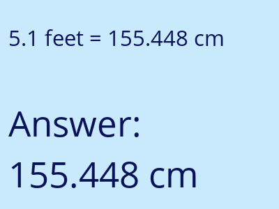 5.1 feet in cm image