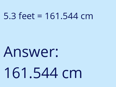 5.3 feet in cm image