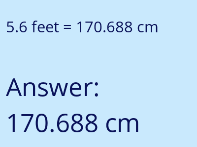 5.6 feet in cm image