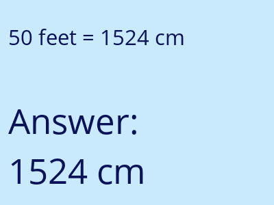 50 feet in cm image