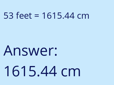 53 feet in cm image