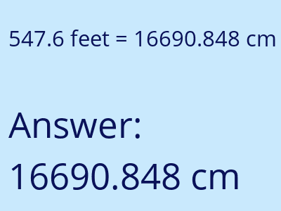 547.6 feet in cm image