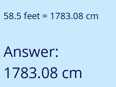 58.5 feet in cm image