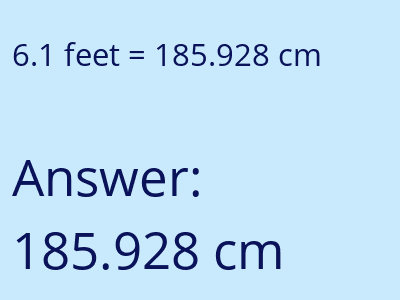 6.1 feet in cm image