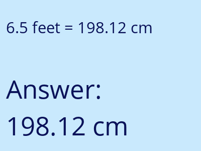 6.5 feet in cm image