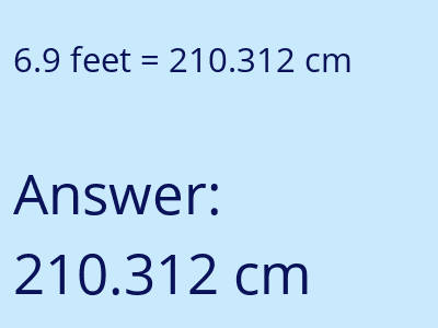 6.9 feet in cm image