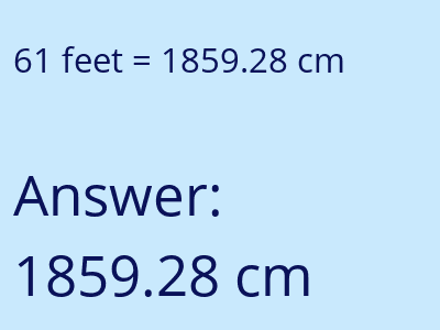61 feet in cm image