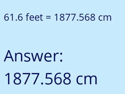 61.6 feet in cm image