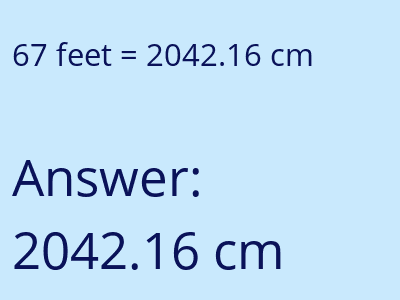 67 feet in cm image