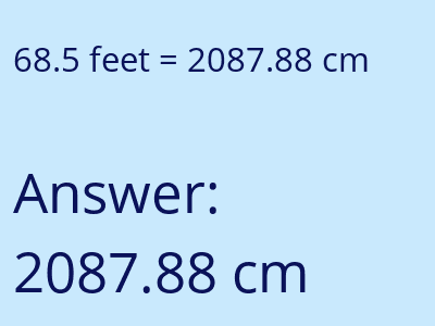 68.5 feet in cm image