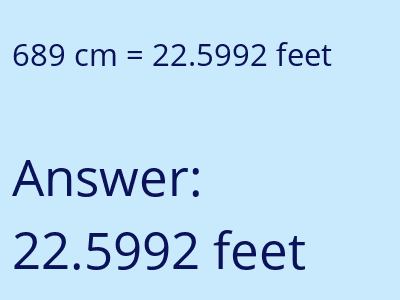 689 cm in feet image