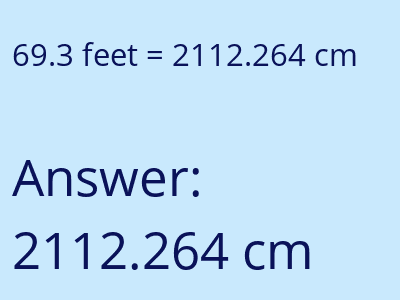 69.3 feet in cm image
