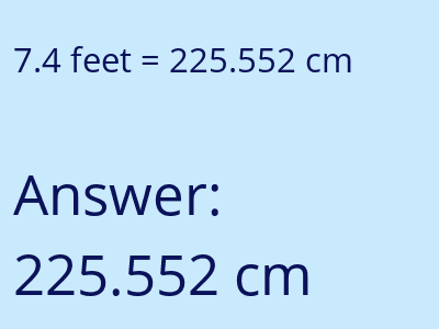 7.4 feet in cm image