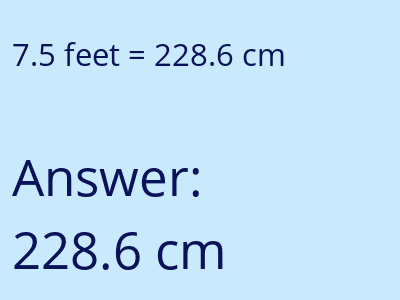 7.5 feet in cm image