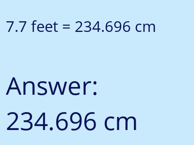7.7 feet in cm image