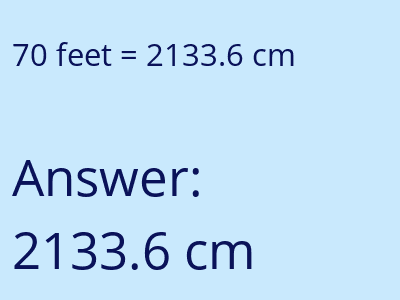 70 feet in cm image