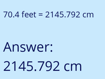 70.4 feet in cm image