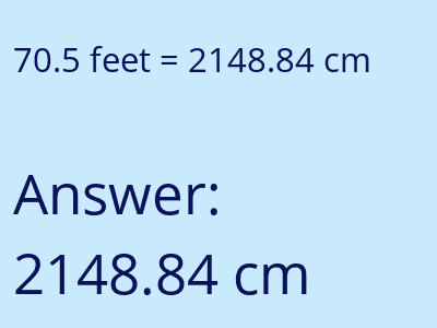 70.5 feet in cm image
