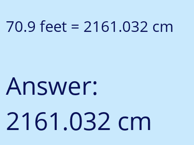 70.9 feet in cm image