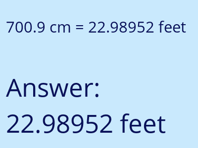 700.9 cm in feet image