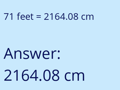71 feet in cm image