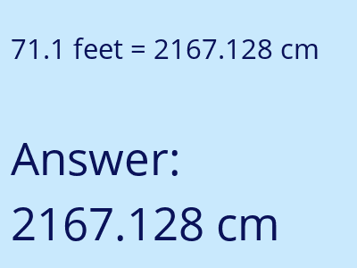 71.1 feet in cm image