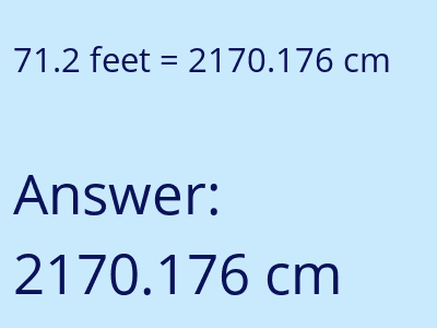 71.2 feet in cm image