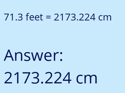 71.3 feet in cm image