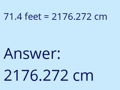 71.4 feet in cm image