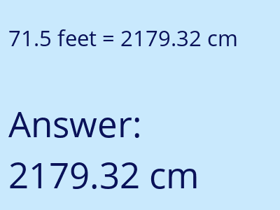 71.5 feet in cm image