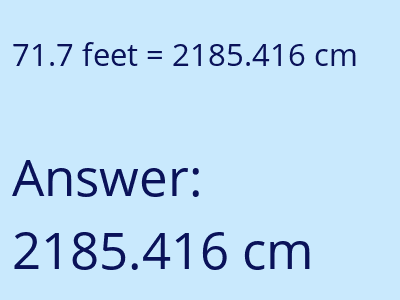71.7 feet in cm image