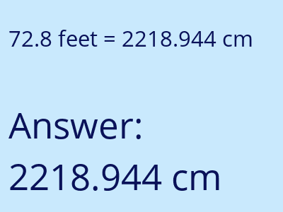 72.8 feet in cm image