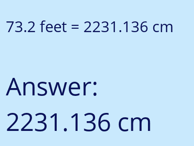 73.2 feet in cm image