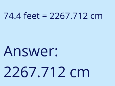 74.4 feet in cm image