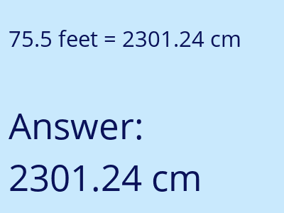 75.5 feet in cm image