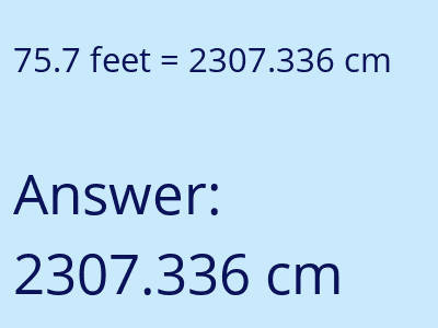 75.7 feet in cm image