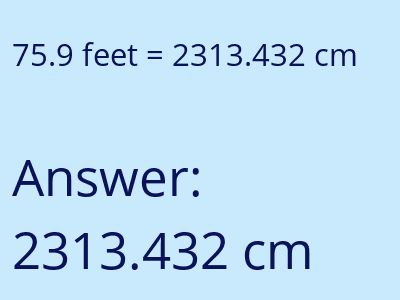 75.9 feet in cm image