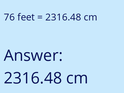 76 feet in cm image