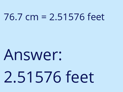 76.7 cm in feet image
