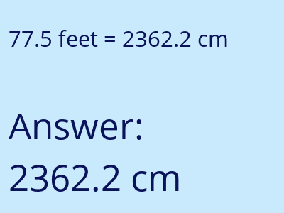 77.5 feet in cm image