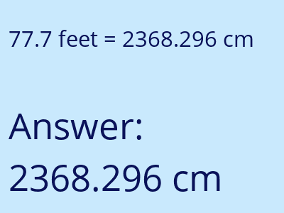 77.7 feet in cm image