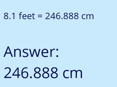 8.1 feet in cm image